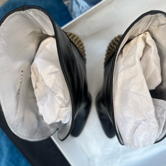 Givenchy - GV3 Mid Shaft Leather booths with Gold Studded Heel (Never Worn) - Picture 11 of 15